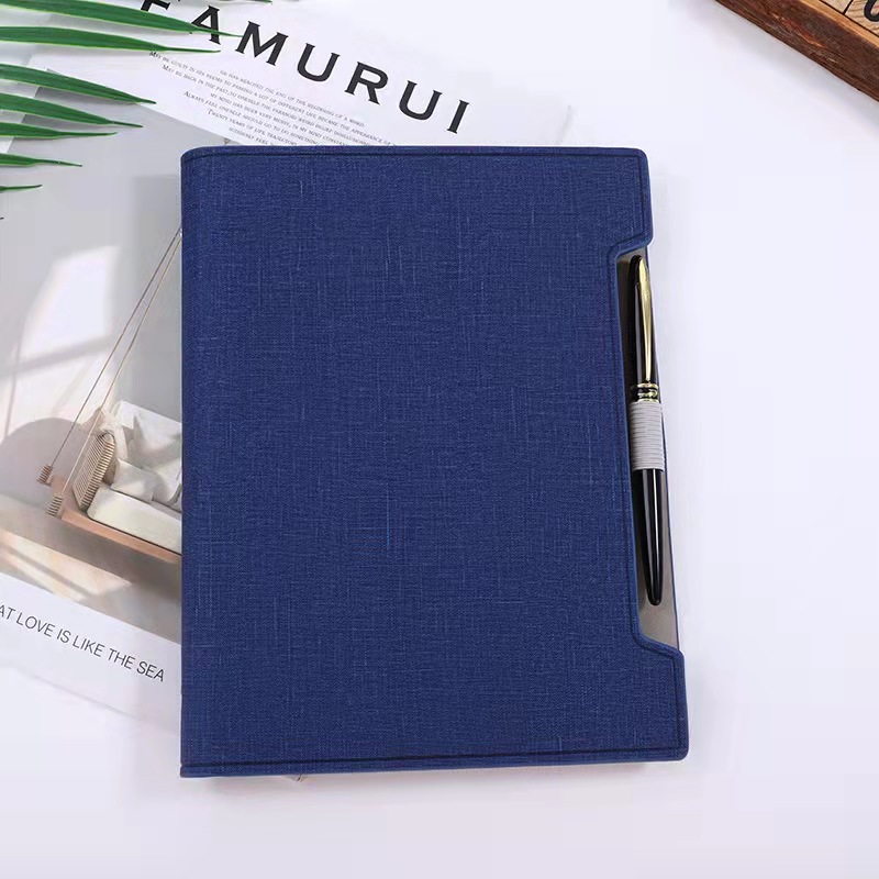 PU notebook with pen holder 